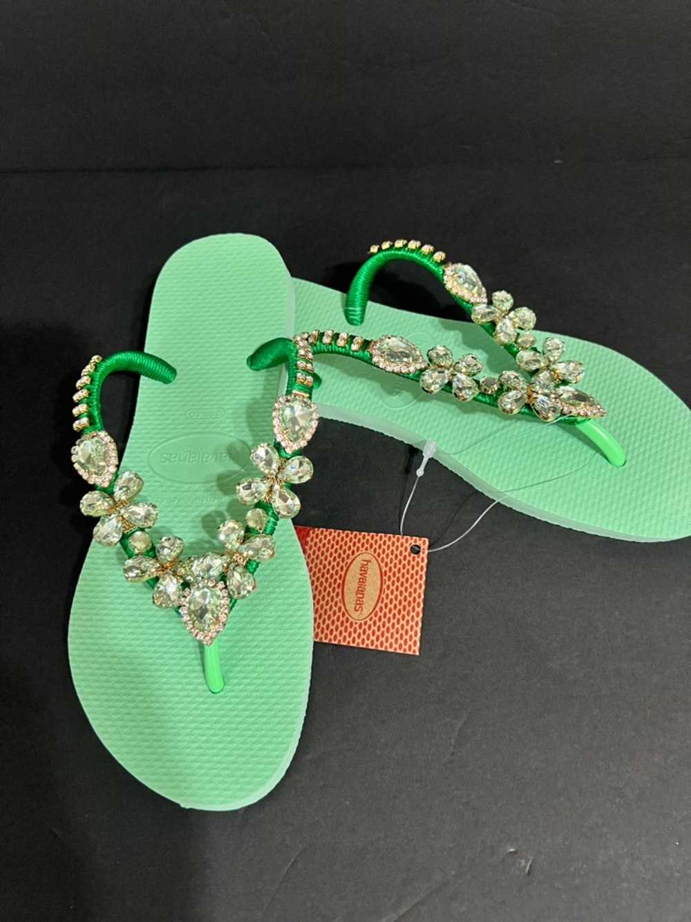 Havaianas (Brazilian Flip-Flops) w/ Fashion Stones Appliqué